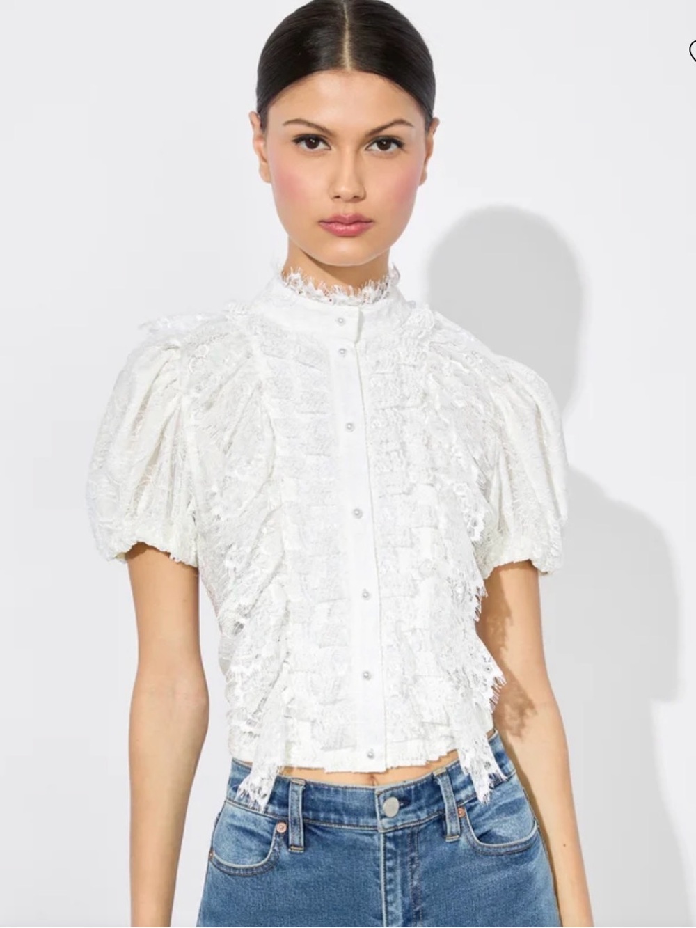 Alice+Olivia Geraldine Lace Top